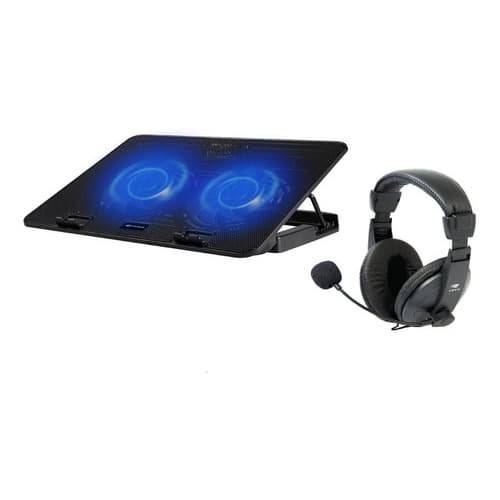 Base Para Notebook E Fone Com Microfone Para Escritório Gt