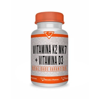 Vitamina K2 Mk7 100mcg e Vitamina D3 2000 UI 120 Cápsulas