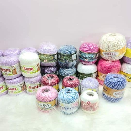 Kit 29 itens Barbantes e Linhas para Crochê novinhos lacrados