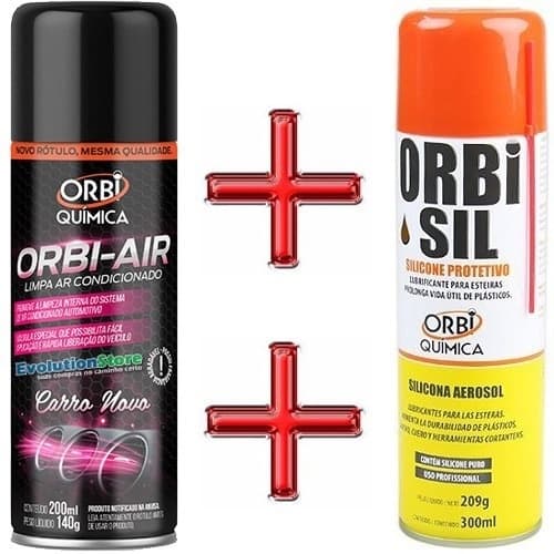 KIT Spray Limpa Ar Condicionado Carro Novo + Silicone Carro Novo