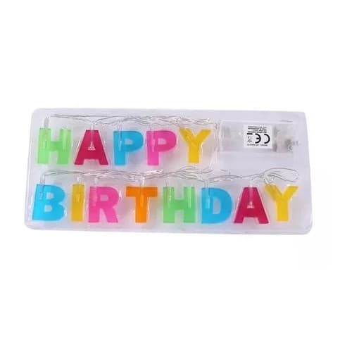 Luminária Cordão Luz Led Happy Birthday Parabéns Decoração