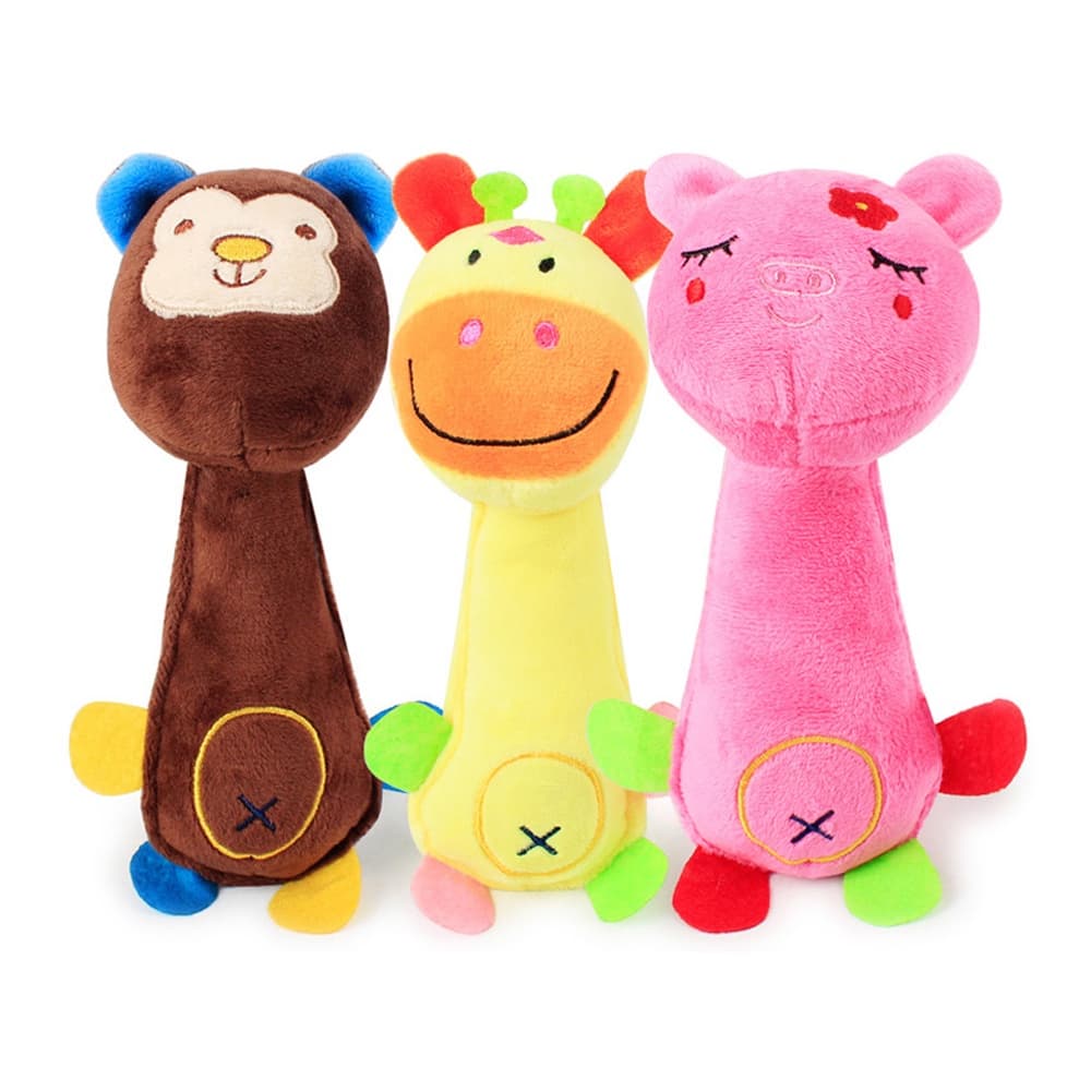 Brinquedo Pelúcia Bichinho Com Som Cachorro Cães Pets Porquinho, Macaquinho e Girafinha Filhote