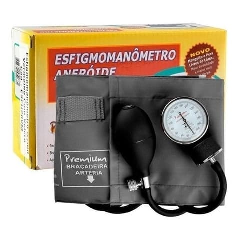 Esfigmomanômetro Aneróide Com Estetoscópio Aparelho De Pressão Arterial Fecho Em Velcro Premium