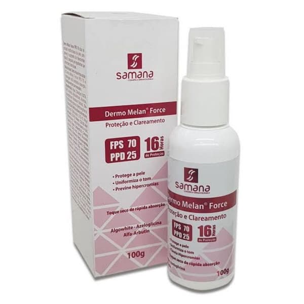 Dermo Melan Force Fps70 Ppd25 - Filtro Solar E Clareador Samana 100gr