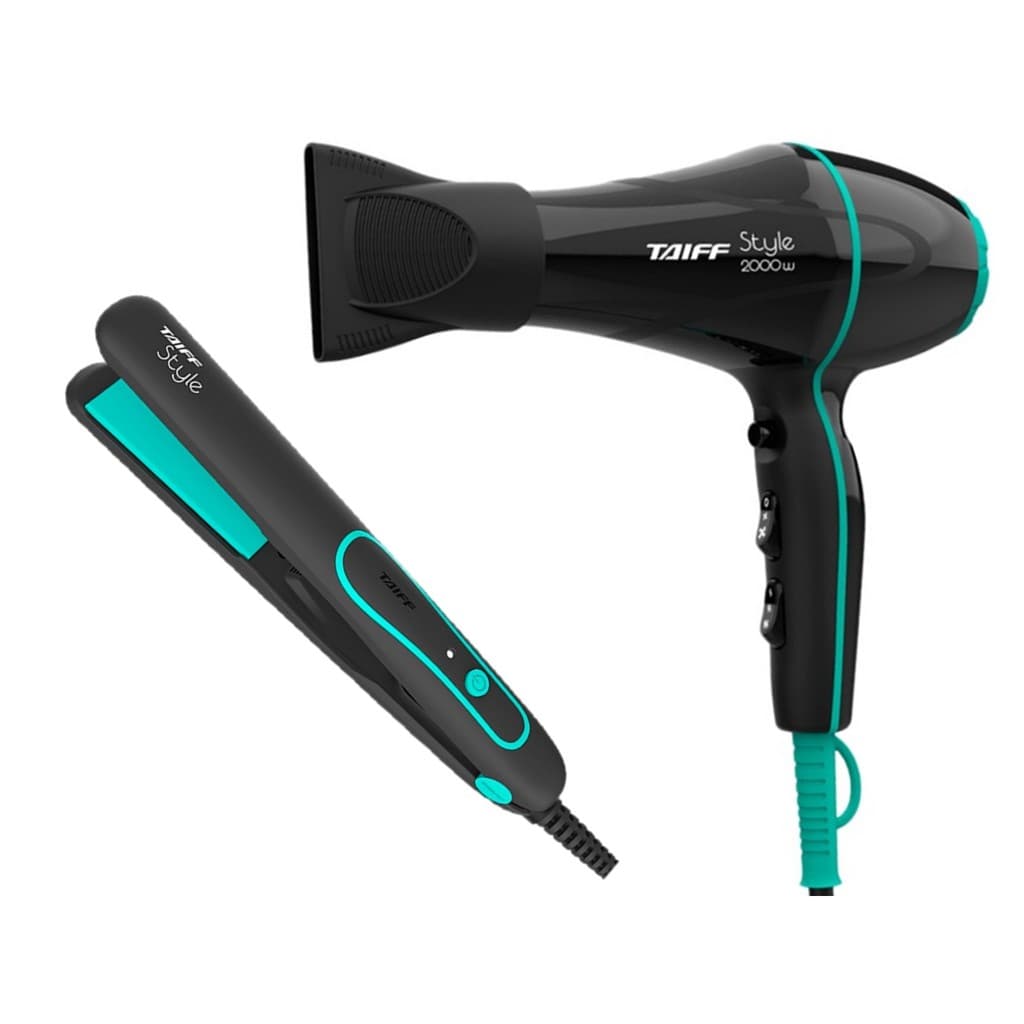 Kit Taiff Style Preto - Secador Profissional 2000w 220v + Prancha 210ºc Bv