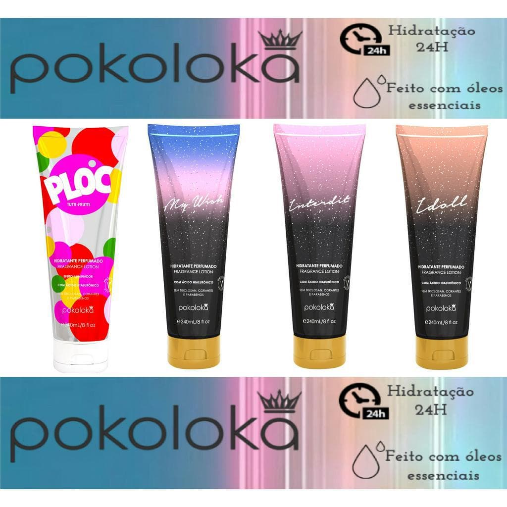 ESCOLHA O SEU: HIDRATANTE POKOLOKA (Nova Embalagem) 240ml CREME PERFUMADO POS BANHO PARA VIAGEM CORPORAL