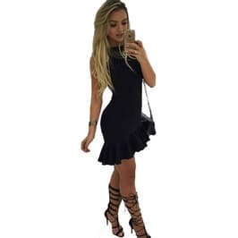 Vestido Feminino Curto Panicat Balada Roupas Femininas Moda