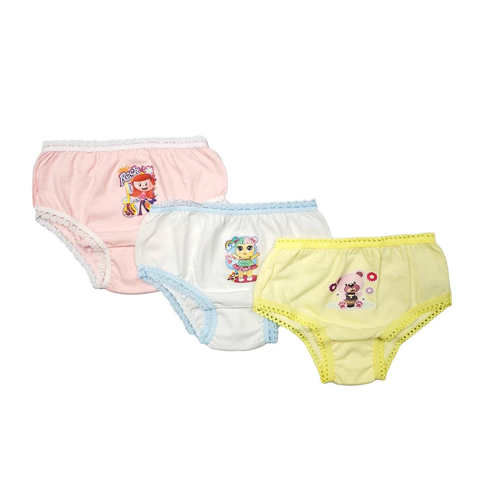 Kit Com 3 Calcinhas Tampa Fralda Roupa Bebê Infantil Algodão