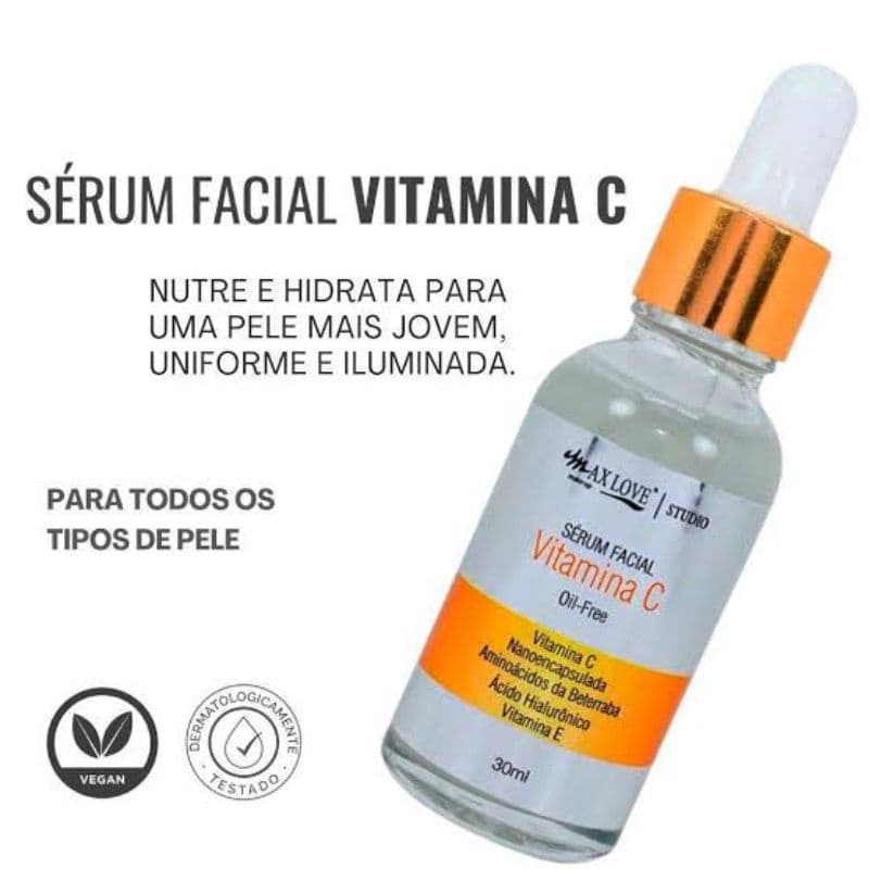 Sérum Vitamina C Facial Oil Free Hidratante Skic Care Diário Max Love