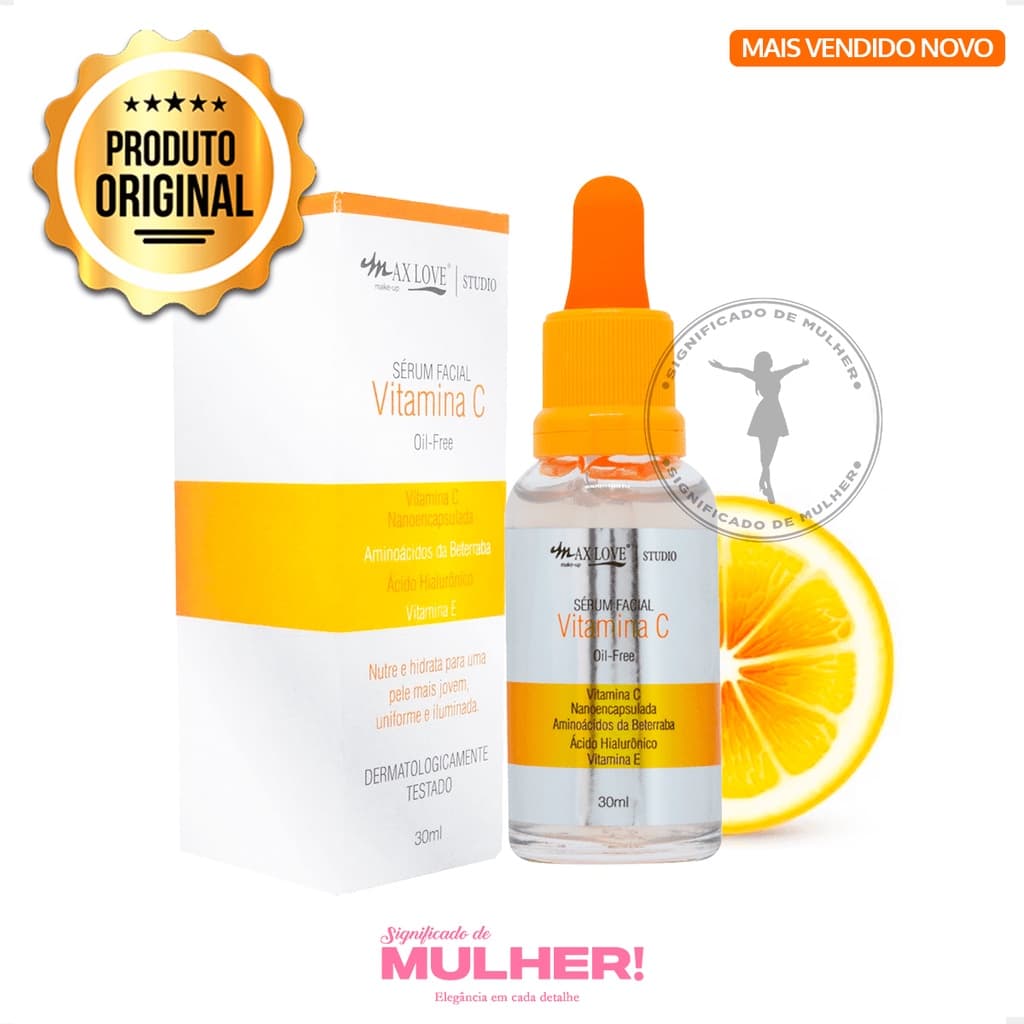 Sérum facial Vitamina C P/ Pele Para Rosto antioxidante Oil-Free Max Love Original