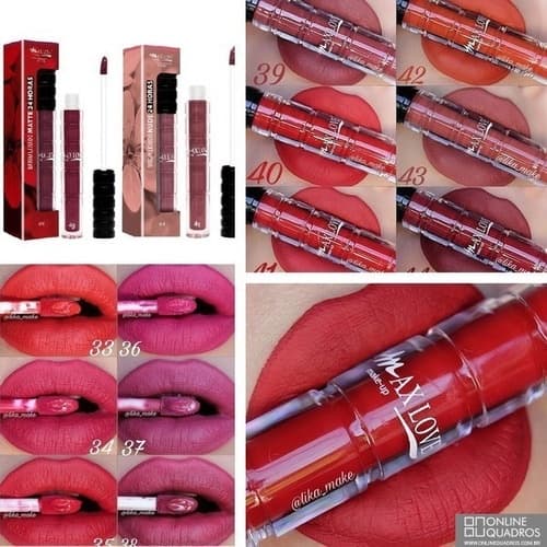 12 Unidades de  Batons Líquido 12 ou 24 e/ou 30 horas Matte Max Love Escolha as Cores