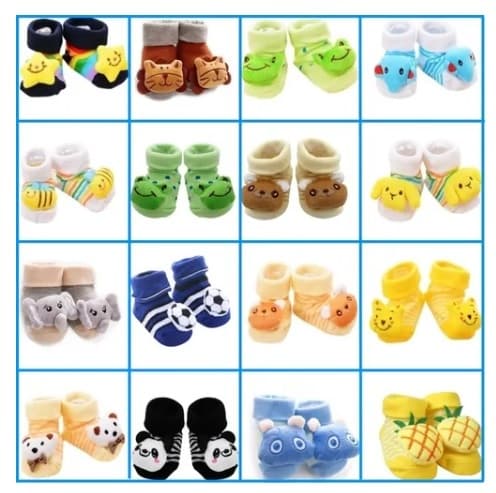 Kit C/9 Meias pantufas infantil menino recem nascido RN MIP bebe bichinho