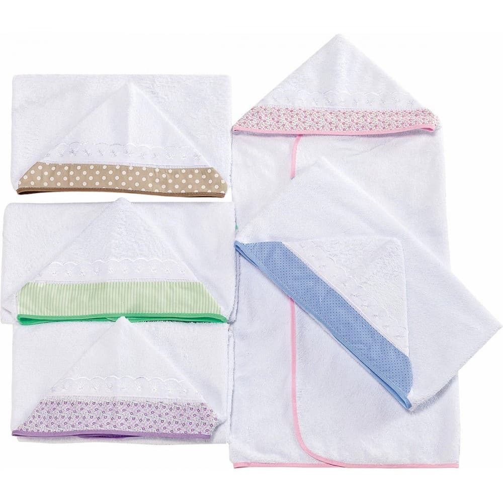 Toalha de Banho com Capuz de Bebê Forrada com Fralda Recém Nascido - PRONTA ENTREGA