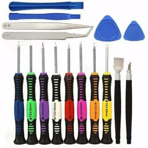 Kit Jogo Chaves Imantada Ferramenta para Manutenção Abrir Celular Tablet Iphone Android 16 peças - Envio Imediato