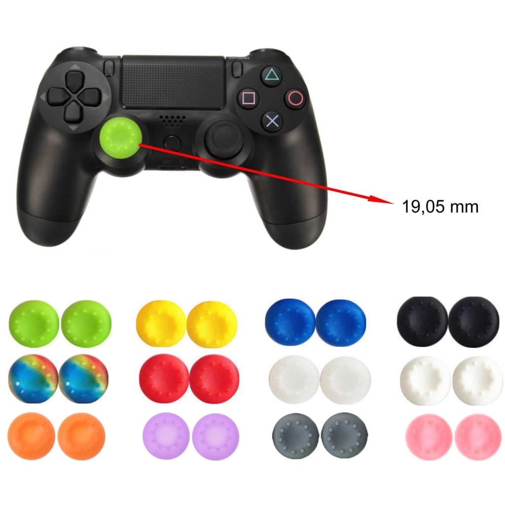 Par de Grip de Silicone para botão analógico de controles de vídeo games - Menor