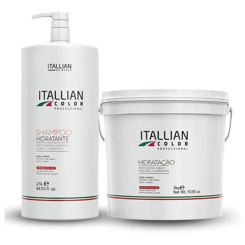 Shampoo E Máscara Hidratante 2Kg  para Cabelos Ressecados Itallian Color