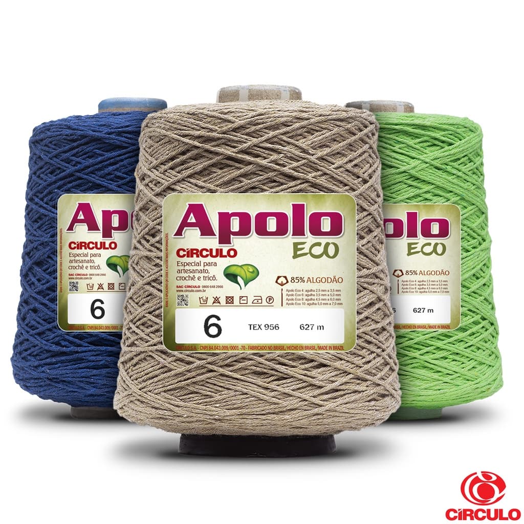 Barbante Apolo Nº6 600G Fio Premium Resistente Para Crochê E Artesanato Algodão Alta Qualidade