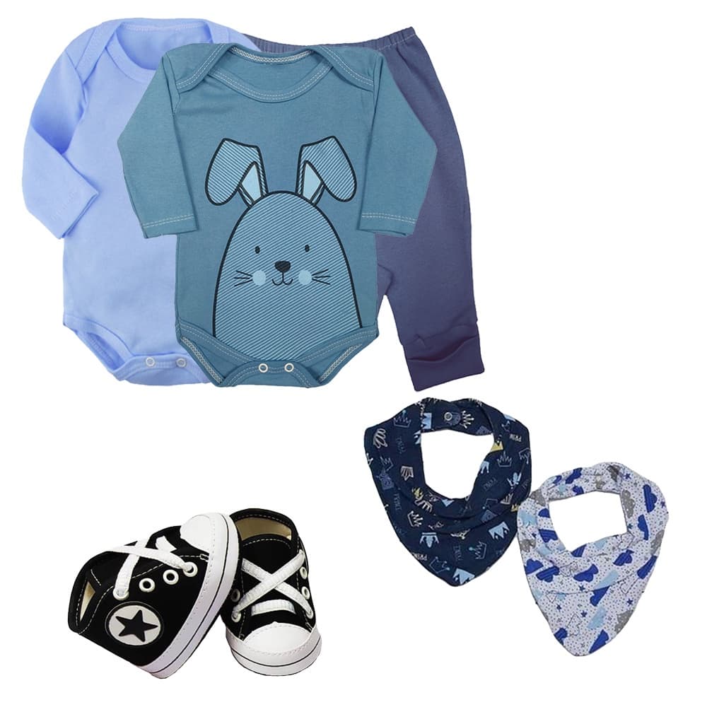 Kit Presente de Bebê 6 Pçs Enxoval Menino Menina Maternidade