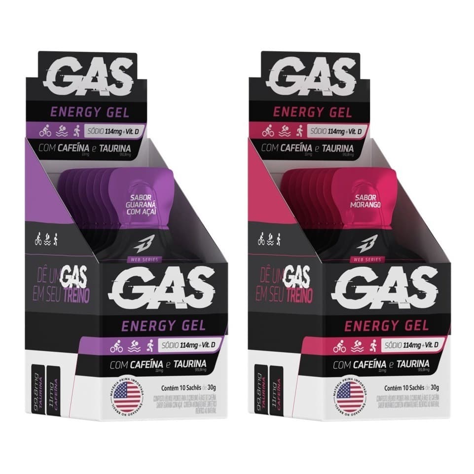 KIT 2x Gel Energético Carbo Gel 20 Sachês Bodyaction
