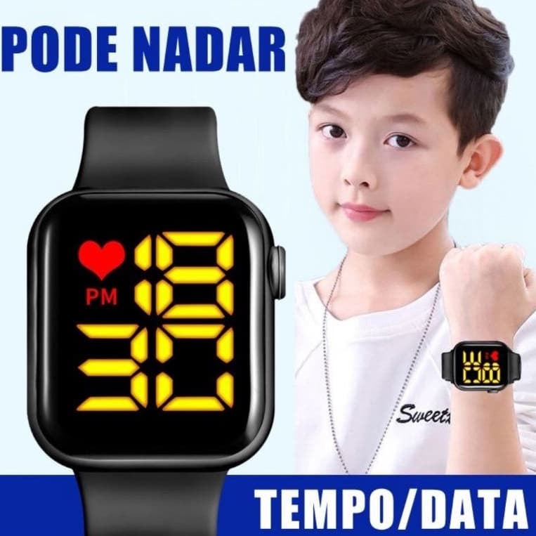 Relógio Infantil Digital Esportivo Natação Tipo SmartWatch Digital aprova D água