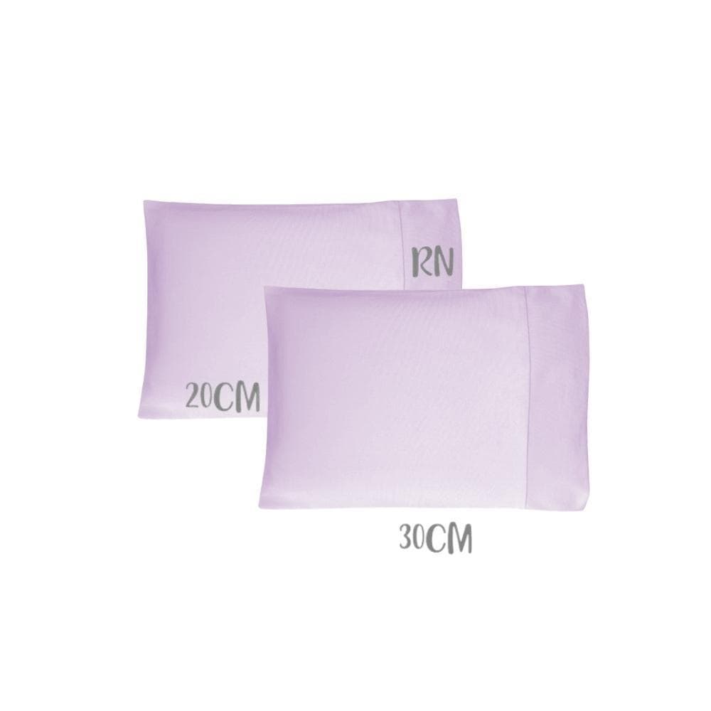 Kit 02 Fronhas Mini 20x30cm Bebê Malha 100% Algodão Lilás Arrumadinho Enxovais