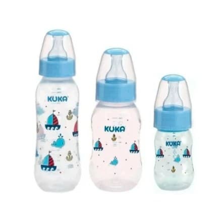 Mamadeira KIT Kuka Estojo Natural Color Bico Redondo Bebê