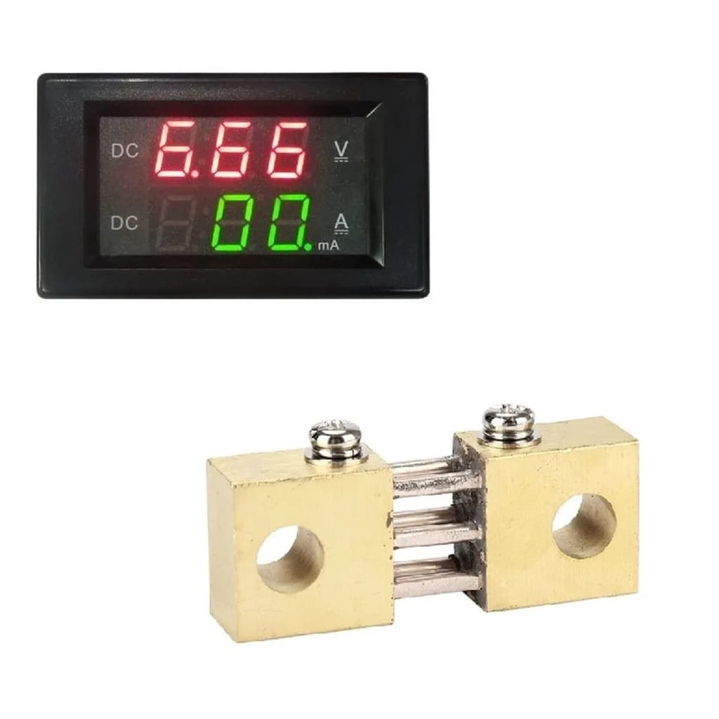 Voltimetro Amperimetro Digital Led Dc Cc 100v 500a C Shunt