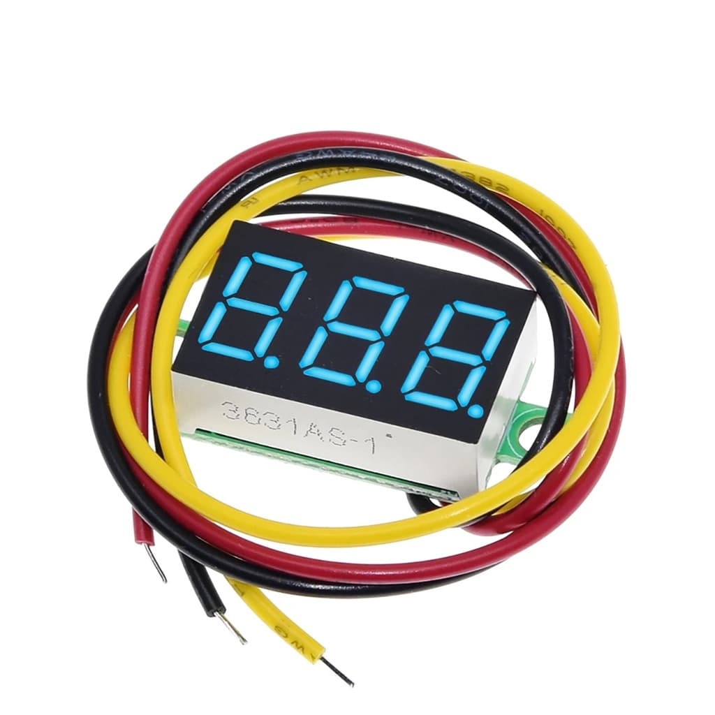 Mini Voltímetro Digital 12v Led 0,36 Polegadas 3 Díg Azul