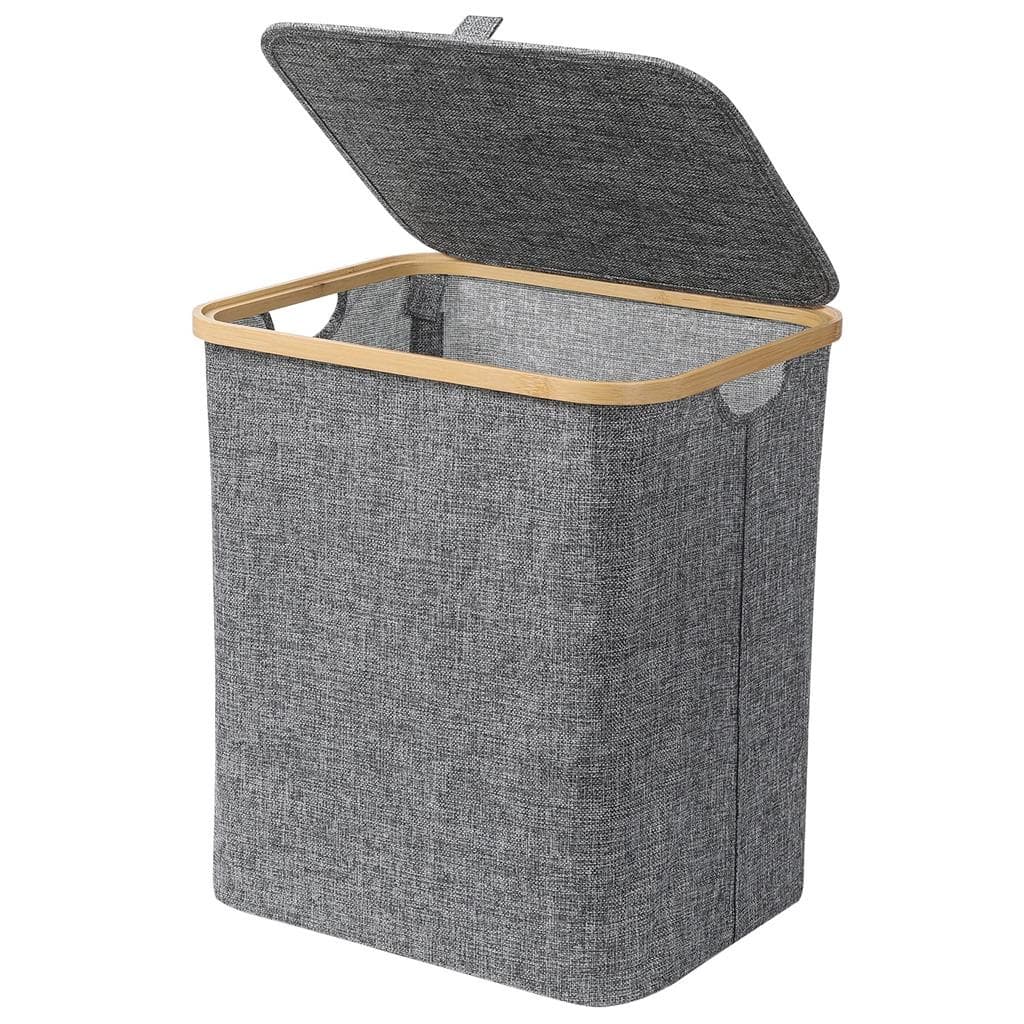 Cesto De Roupa Suja Multiuso Bambu 45cm Banheiro Lavanderia - Mimo Style