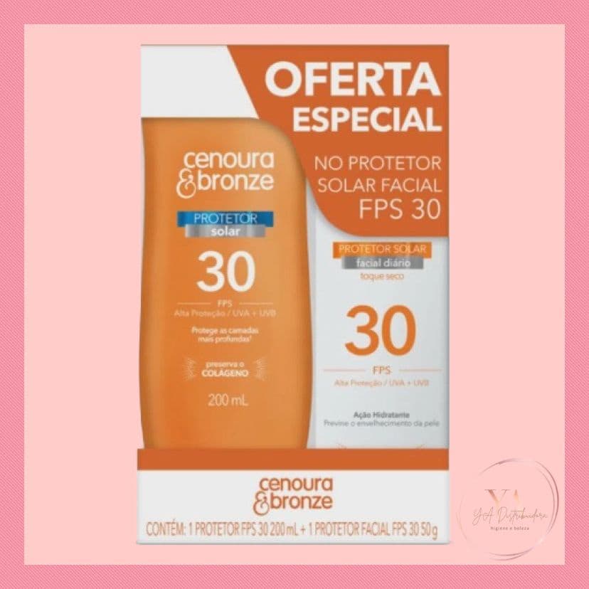 Kit Cenoura & Bronze Protetor Solar Corporal FPS30 200ml + Protetor Solar Facial FPS30 50g VAL: 08/25