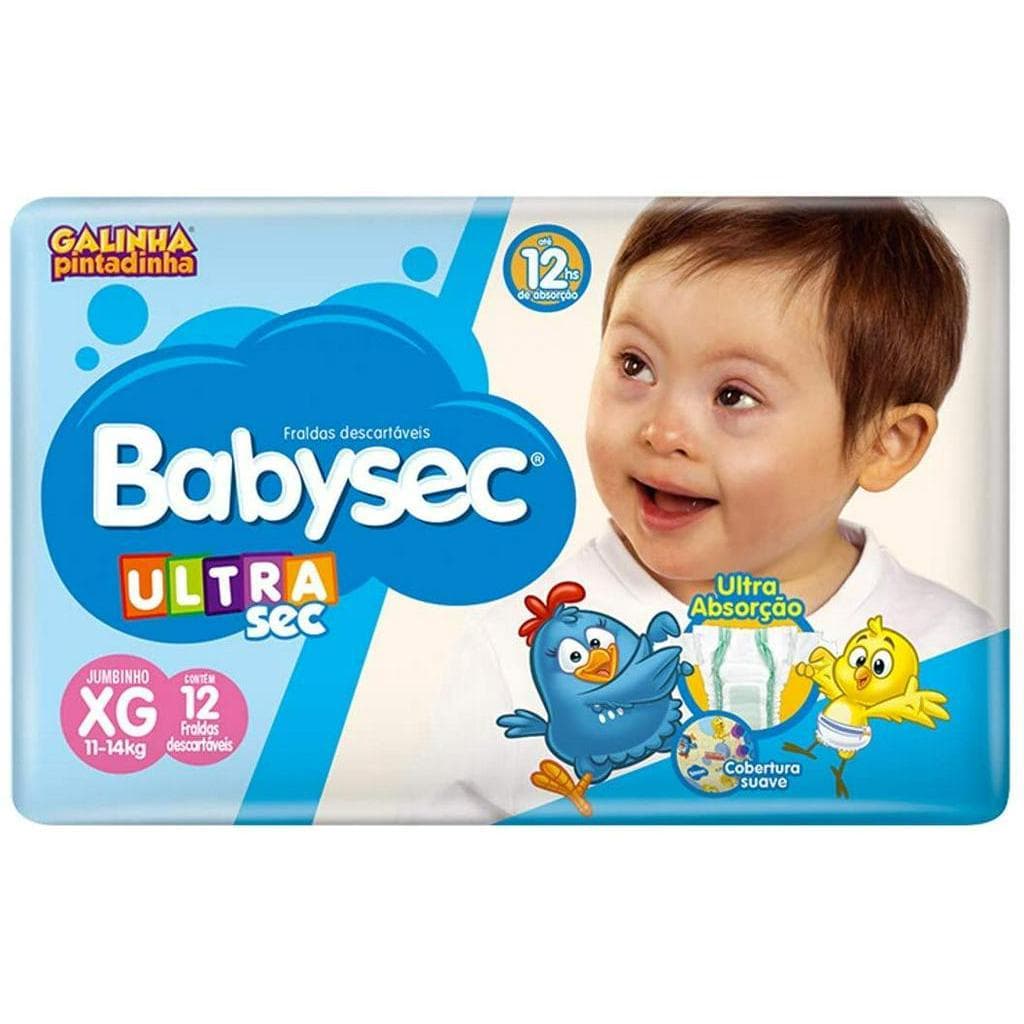 FRALDA BABYSEC ULTRASEC GALINHA PINTADINHA TAMANHO XG 12 UNIDADES