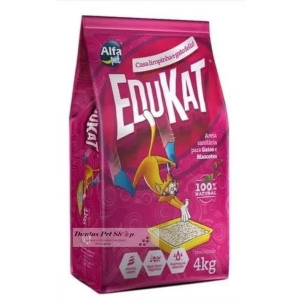 Areia Sanitária Edukat Para Gatos Pacote Com 4kg
