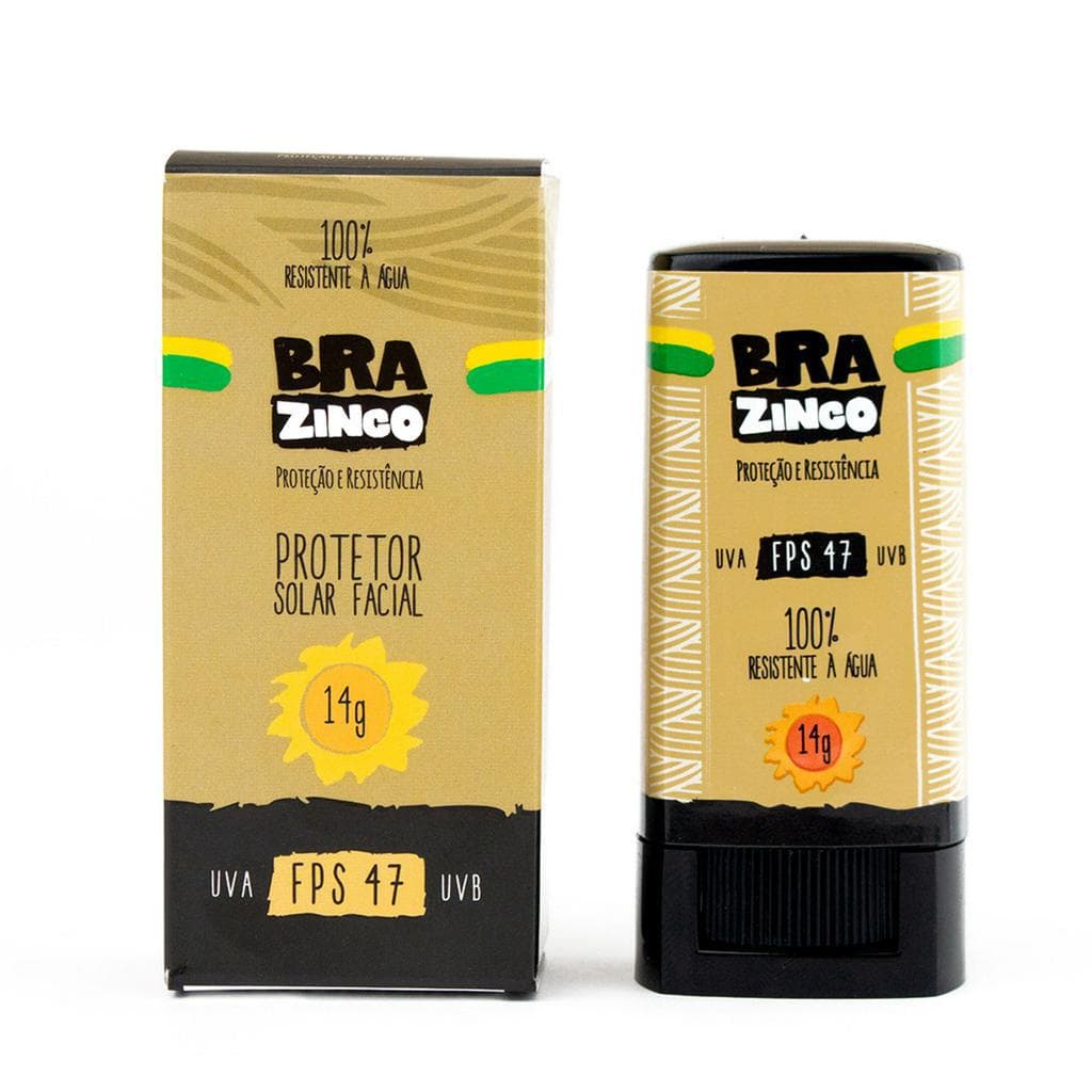 Protetor Solar Facial Brazinco Resistente a Água Para Surf Futevolei Altinha Corrida Sk8 Kite Pescaria Protetor Facial Toque Seco  FPS 47