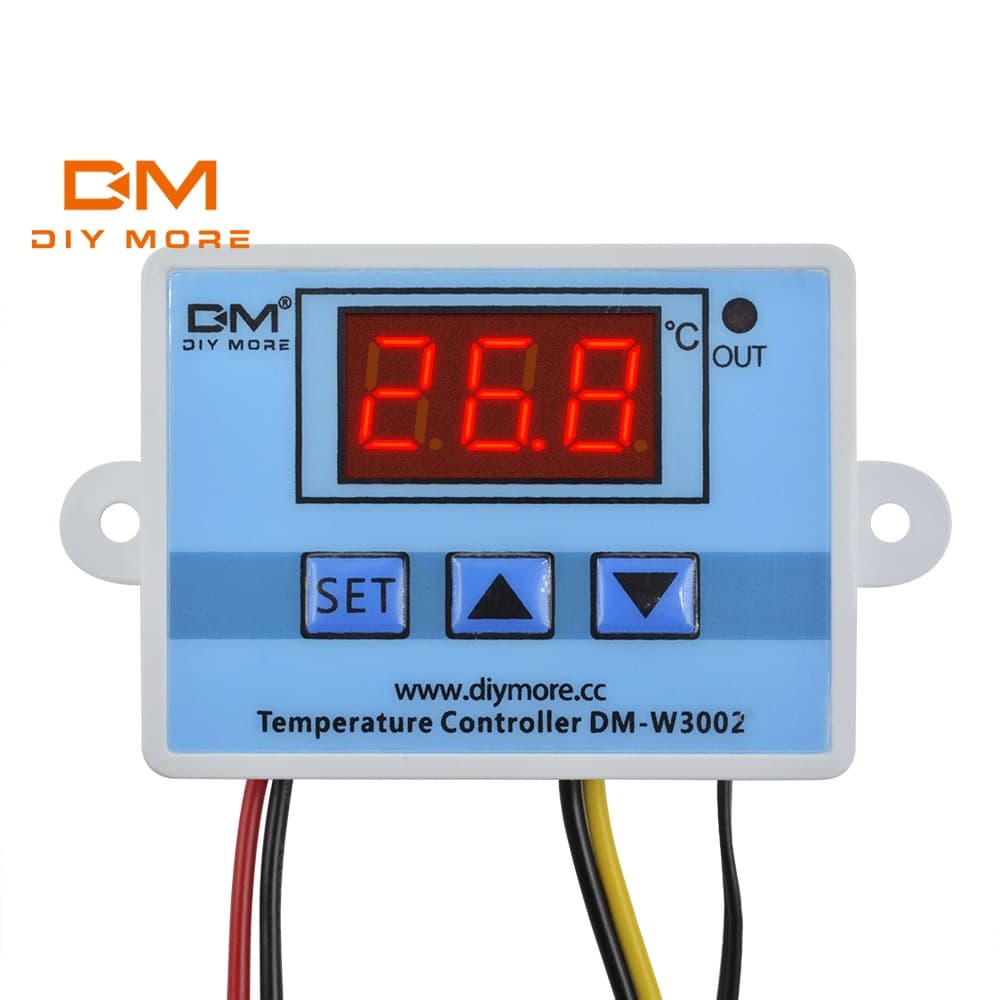 DIYMORE W3002 LED Medidor Digital de Temperatura Microcomputador Termostato com Sonda