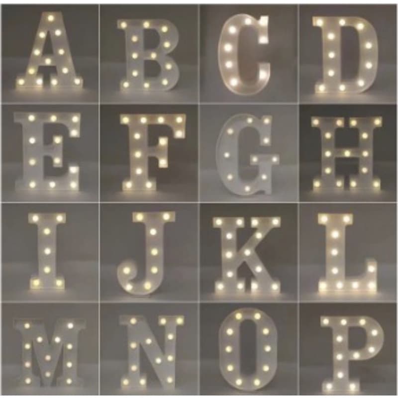 Luminária decorativa Abajur letra luminosa letra de led