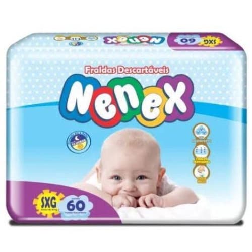 Fralda Nenex-Pacotão-Noturna Tamanho SXG - 60 Fraldas