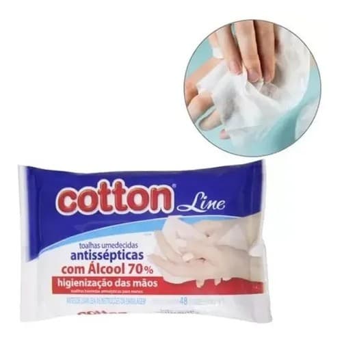 Lenços Toalhas Umedecida Lenco A L C O O L 70 Antissépticos Cotton