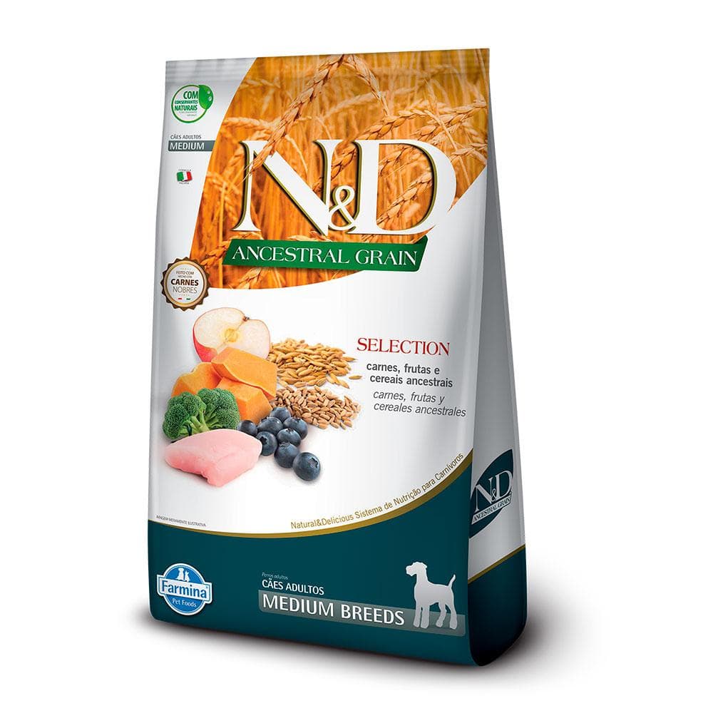 Racao Nd Ancestral Selection Caes Adultos Medio - 15kg