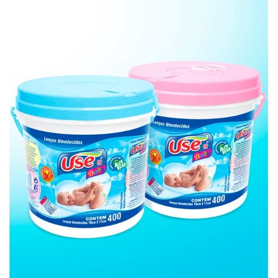 Lenços Umedecidos Balde Rosa 400unid