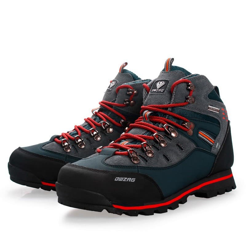 Tênis para trilha masculino, calçado de couro impermeável, novo tênis para escalada e pesca, esportes ao ar livre, cano