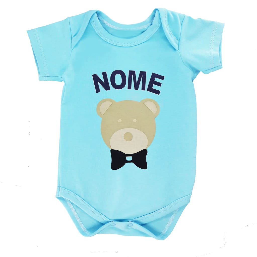 Body Roupa Camiseta de Bebê Nenê Estampado PERSONALIZADO com o Nome do Seu Bebê, Menina e Menino