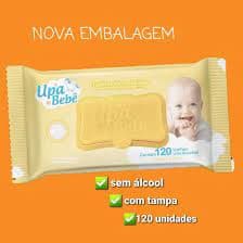 Tolha umedecida para bebe e infantil Upa Bebê com 120 unidades