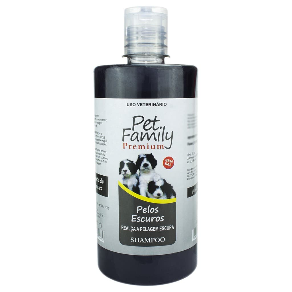 Shampoo Para Banho Pets Cães e Gatos De Pelos Escuros 500ml Profissional Escurecedor Pelagem Escura