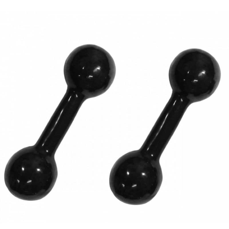 Par de halteres meio kg 1/2 kg preto emborrachado academia treino fioterapia