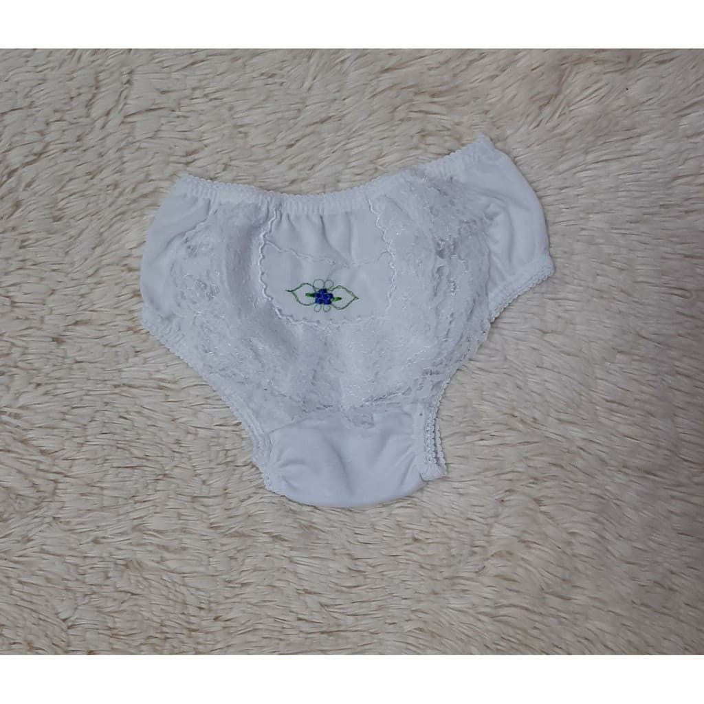 Calcinha Bunda Rica ou Tapa Fralda Branca com Rendinha .Calcinha que Deixa o Bumbum da   Bebe Bem Fofo!