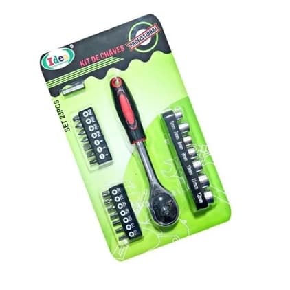 Jogo Chave Catraca 1/4 Sextavado + Bits Jogo 23 Peças 4799 - LMS FERRAMENTAS