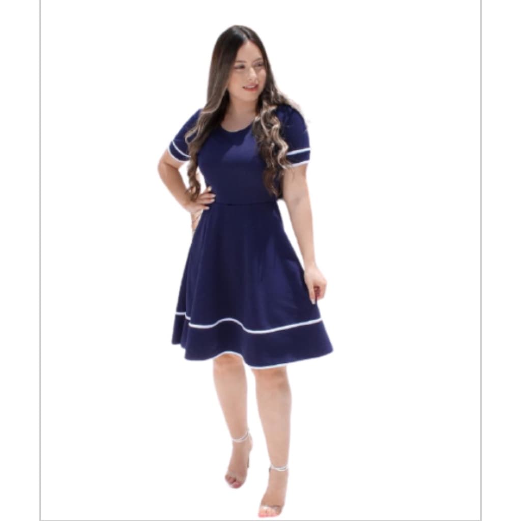 Vestido feminino midi godê, elegante moda evangélica com viés franzido