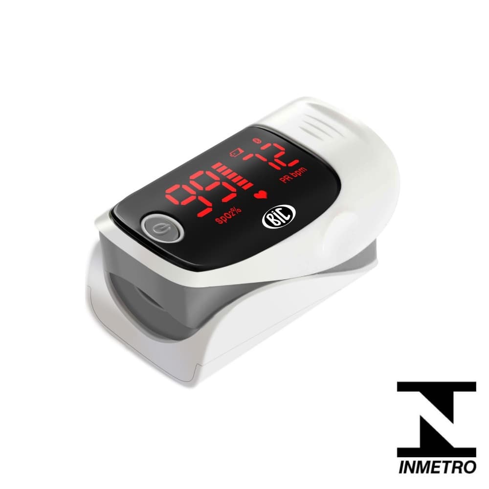 Oxímetro CINZA Portátil De Dedo Com Visor LED INMETRO - BIC