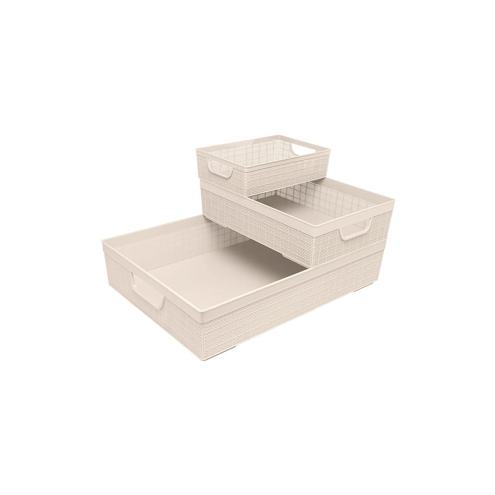 Kit 3 Cesto Organizador Multiuso Gaveta Armário Banheiro