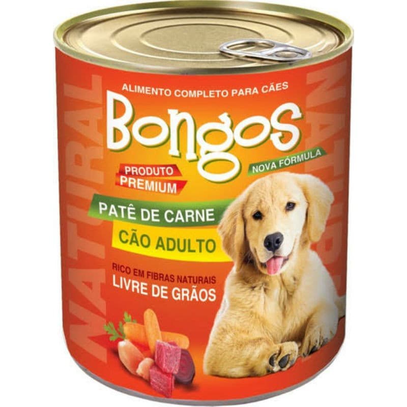 Kit 12 latas ração para Cachorro patê pet - Ração úmida para Cães Bongos 280g